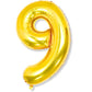 Flyloons 9 number Golden Foil Balloon 16 inch Size Birthday Decoration Items Pack of 1 | 9th Year Balloons | Nine