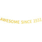 Awesome Since 1931 Banner Pre-Strung Happy 93Rd Birthday Banner Gold Glittery 93 Ninety Three Years Old Birthday Party Decoratio