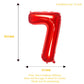 32 Inch Red Number 7 Balloons Foil Ballon Digital Birthday Party Decoration Supplies (Red Number 7 Balloon)