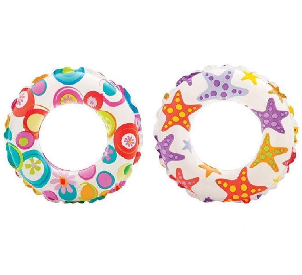 Intex - Recreation Lively Print Swim Ring, Summer Fun (Pack Of 2 Assorted)
