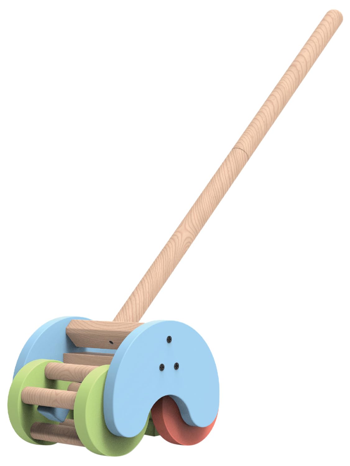 Funskool Giggles Rattle Strider Wooden,Push Along Toy, With Detachable Handle, Ideal For Toddlers, Playful Kid Toy, 18Months And