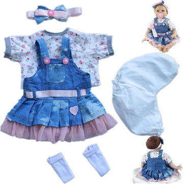 Scnbom Reborn Baby Dolls Girl Clothes For 17-24Inch Outfits Accesories (Juliet Skirt 5Pcs Set)