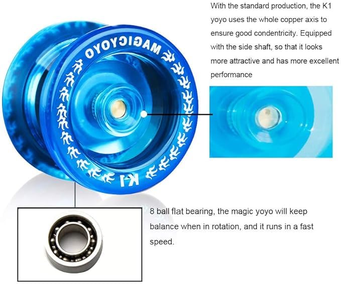 Pack Of 3 Yoyos - Magicyoyo K1-Plus Responsive Yoyos For Kids Beginner + 3 Yoyo Gloves, 3 Yoyo Bags, 18 Strings, All In A Gift B