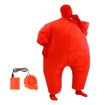 Qshine Inflatable Full Body Jumpsuit Cosplay Costume Halloween Funny Fancy Dress Blow Up Party Toy (Red)