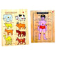 Asiya Enterprises Puzzle Combo of Wooden Domestic Animals with Body Parts of Boy Picture for Unisex Kids