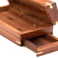TOSQP27 Hidden Drawer Box - Brown Rosewood Gift Secret Brainteaser Puzzle Organizer for Men & Women