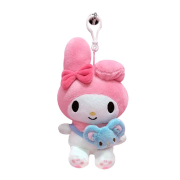 Priming Water Friends Bag Hook Cutie Hello Kitty Friends Character Plush Bag Clip Keychain Backpack Hanger 1Pc 4.7In(5Set)