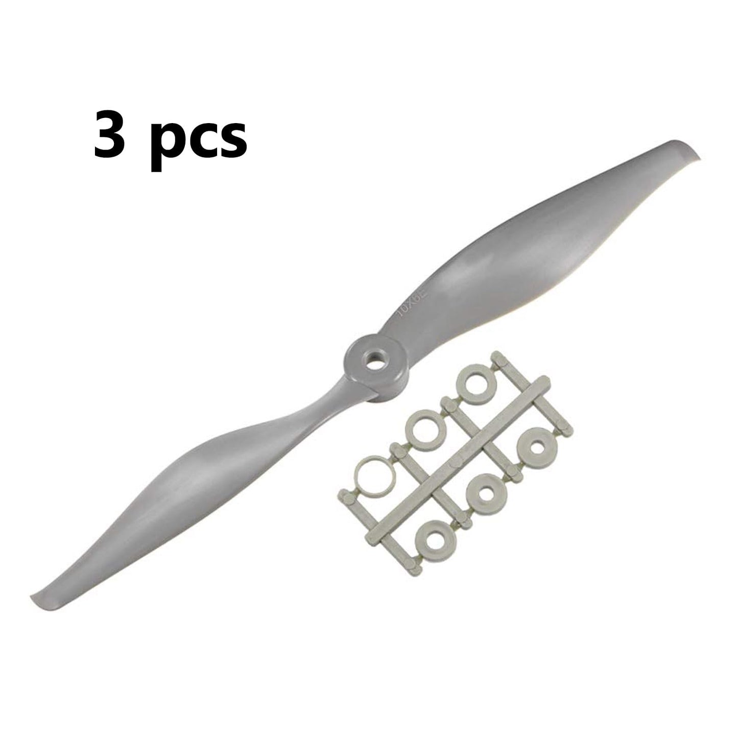 TOP-VIGOR 3pcs CW RC Propellers 1060 10 x 6 Inch 2-Vane RC Vehicle Propellers Replacement for RC Airplane with Adapter Rings Nyl