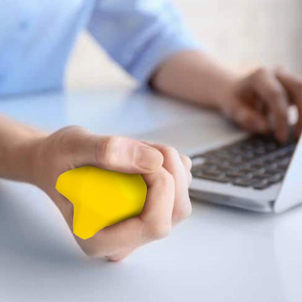 Artcreativity 12 Pack Star Squishy Stress Balls - 3 Inch Spongy Squeeze Toys Yellow Stress Stars For Kids & Adults, Stress Relief, Party Favors, Goodie Bag Stuffers, And Squishy Fidget Toys, Foam Ball