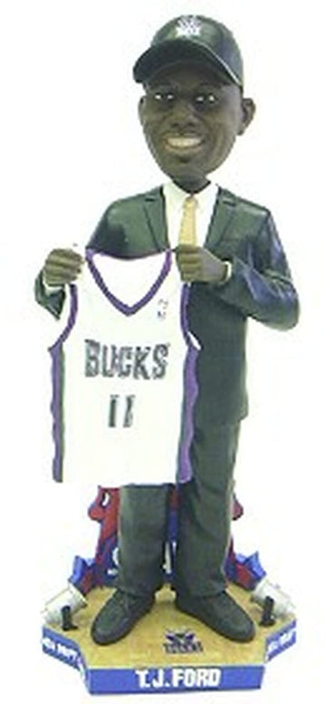 Foco Forever Collectibles Nba Milwaukee Bucks Mens Milwaukee Bucks T.J. Ford Draft Pick Bobblehead - Special Order, Team Colors 