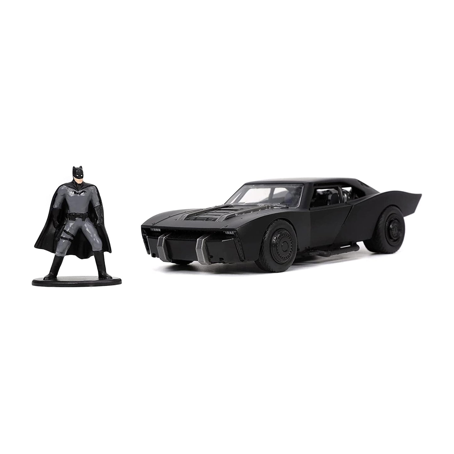 Jada Toys Hollywood Rides 2022 Batmobile W/Batman Fig 1/32 Vehicle Black