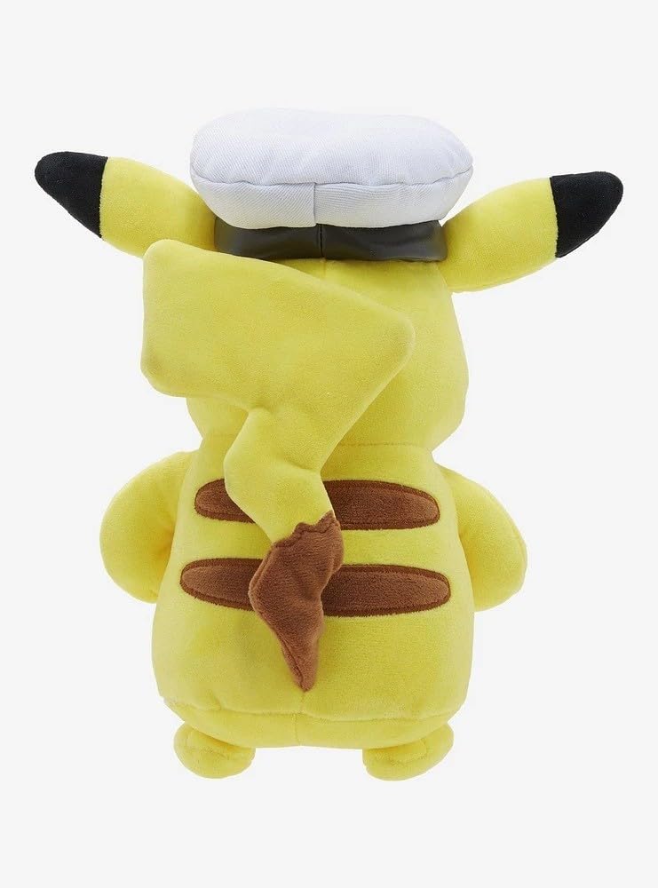 Pokemon Captain Pikachu Plush - 8-Inch Soft Polyester Toy with Hat - Model PKW4689