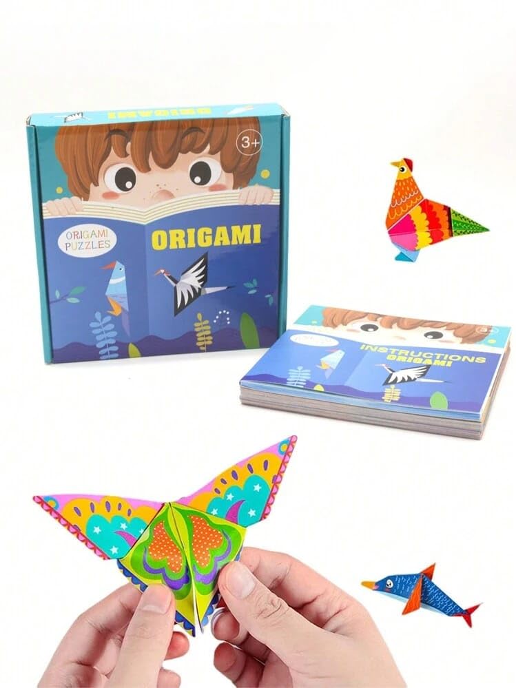 Little Mind Origami Paper Craft Kit For Kids | Diy Folding Activity Set With Color Printed Sheets & StepByStep Guide Book | Ed