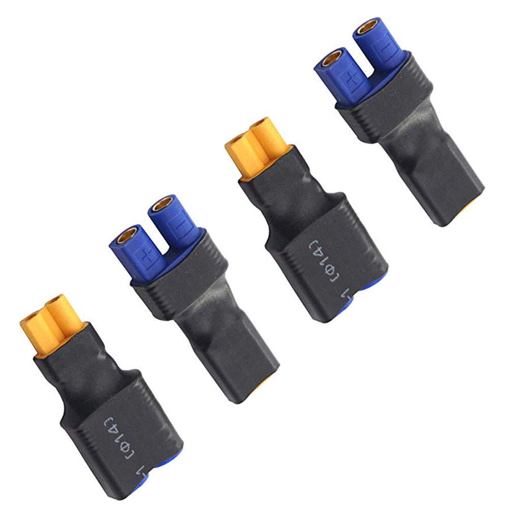 2Pairs No Wires XT30 to EC3 Plug Female Male Adapter Connector for RC FPV Drone Car Lipo NiMH Battery Charger ESC