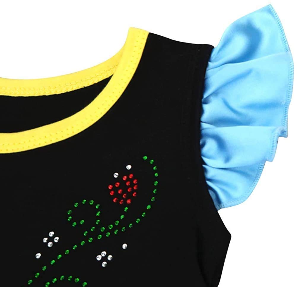 HOIZOSG Baby Girls Anna Princess Costume Halloween Christmas Party Outfits Birthday Romper Tutu Dress w/Headband Shoes Royal Blu