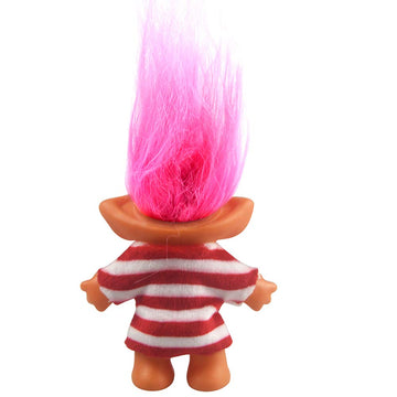 Lucky Troll Dolls,Vintage Troll Dolls Chromatic Adorable For Collections, School Project, Arts And Crafts, Party Favors - 7.5' Tall Red(Include The Length Of Hair)