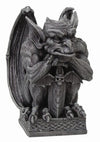 Gargoyle With Shield Statue Cold Cast Resin Figurine