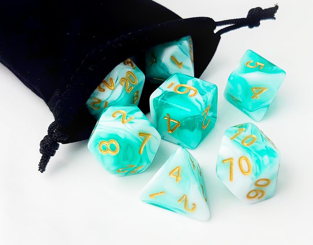 Vvpesca Dnd Dice Set Of 7- Unique Pastel Polyhedral Dice For D&D, Dungeons And Dragons, Role Play Games, Rpg, Mtg Accessories -