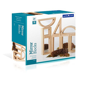 Guidecraft Mirror Blocks Set - 10 Pcs. Kids Learning & Educational Toys, Stacking Blocks, Block Play Accessory Set, Reflection Toy For Toddlers