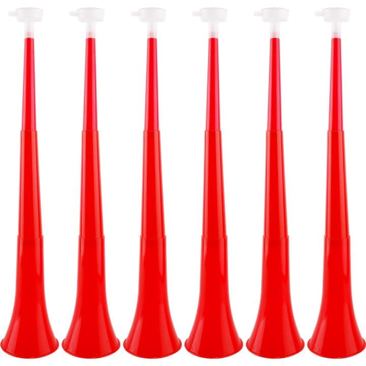 Cagemoga 6 Pieces Collapsible Stadium Horn 24 Inch Plastic Trumpet Horn Stadium Horn Noise Maker For Sporting Events Sports Them