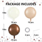 TONIFUL 30Pcs 18 Inch Large Cream White Round Shape Foil Balloons Big Brown Circle Helium Ballons for Birthday Wedding Baby Show