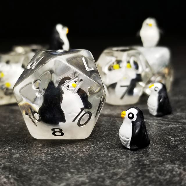 Sage's Portal Animal Familiars Resin DND Dice Set Polyhedral Dice Set for Dungeons and Dragons RPG Pathfinder Tabletop TTRPG (Fr