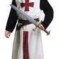 Vzqi Kids Crusader Costume White Medieval Knight Tunic Boys Outfit Renaissance Roman Warrior Costume Halloween With Belts M