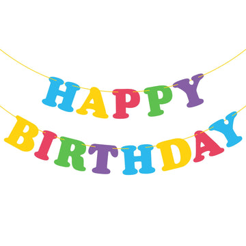 Colorful Happy Birthday Banner Sign Happy Birthday Bunting Banner Flag Garland For Kids Boys Girls Baby Birthday Party Decorations Supplies