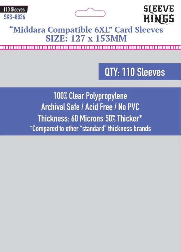 Premium Card Sleeves - Middara 6Xl (127Mm X 153Mm) 110 Sleeves Per Pack