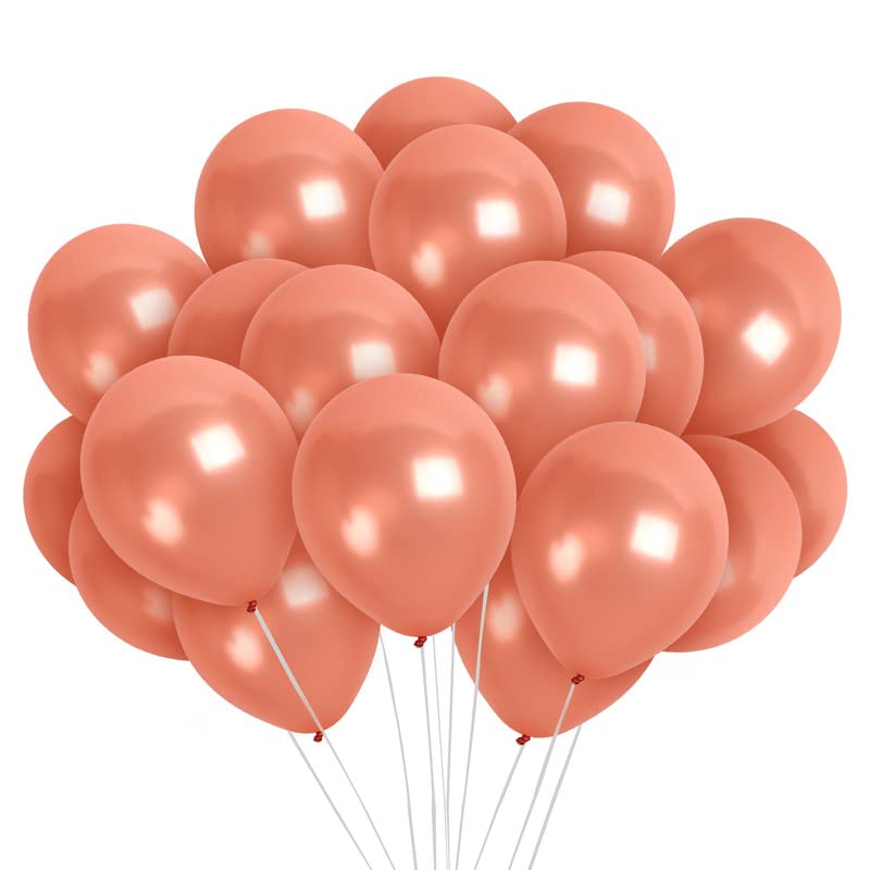 Treasures Gifted Metallic Rose Gold Balloons - Rose Gold Birthday Balloons - 12 Inch Rose Gold Metallic Balloons - Balloons Rose