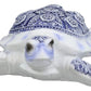 Ebros Terracotta Blue And White Feng Shui Celestial Sea Turtle Statue 4.5' Wide Talisman Of Stability And Fortune Lucky Tortoise Figurine Decorative Zen Turtles Tortoises