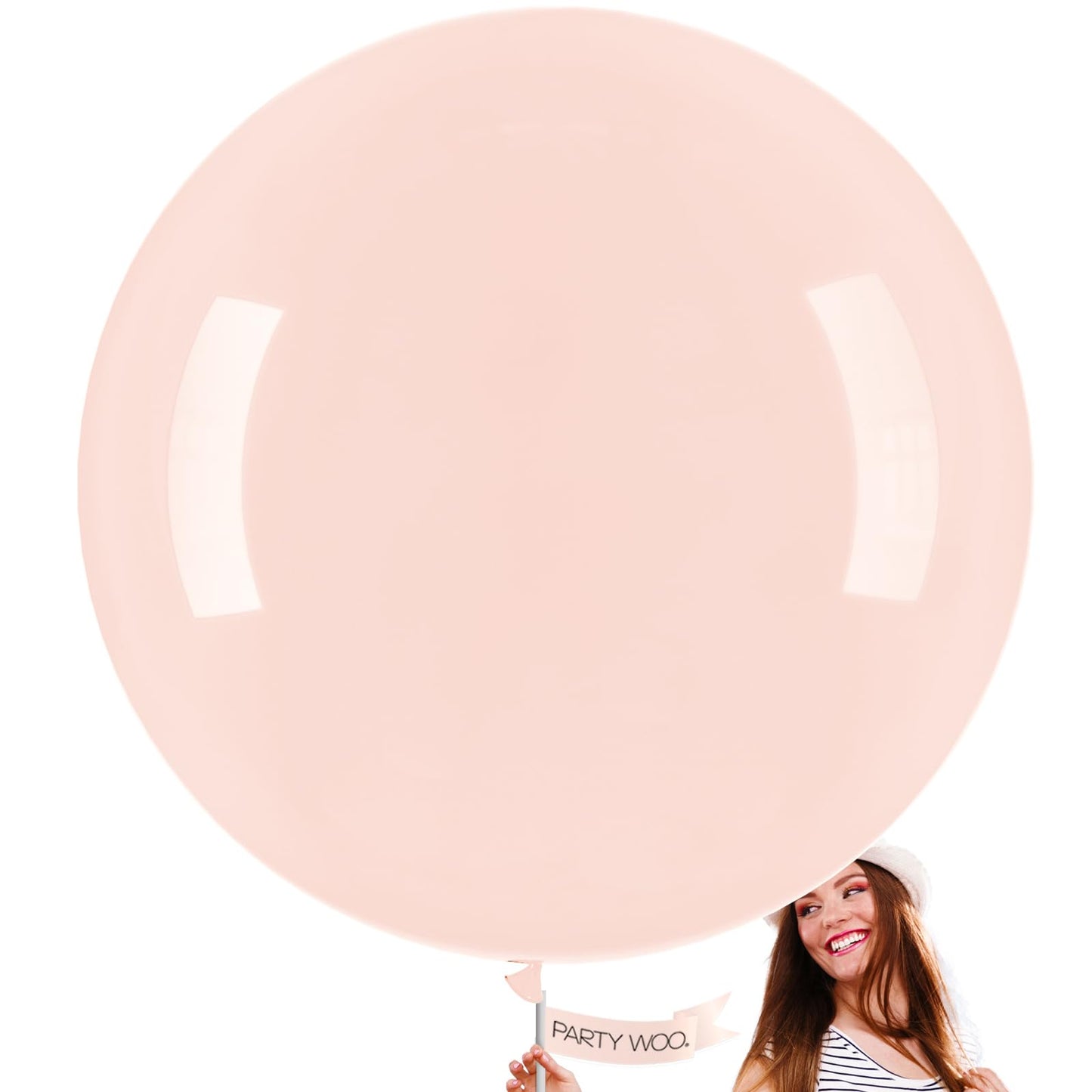 Partywoo Pink Large Balloons, 4 Pcs 36 Inch Balloons, Pale Pink Big Balloons, Pastel Pink Giant Balloons, Jumbo Balloons For Party Decorations, Baby Shower Decorations, Wedding Decorations, Pink-Q01