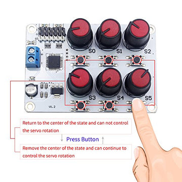 RC Digital Servo Tester 6 Channels Motor Servo Controller Centering Tool with Over-Current Protection & 2 Control Modes for RC C