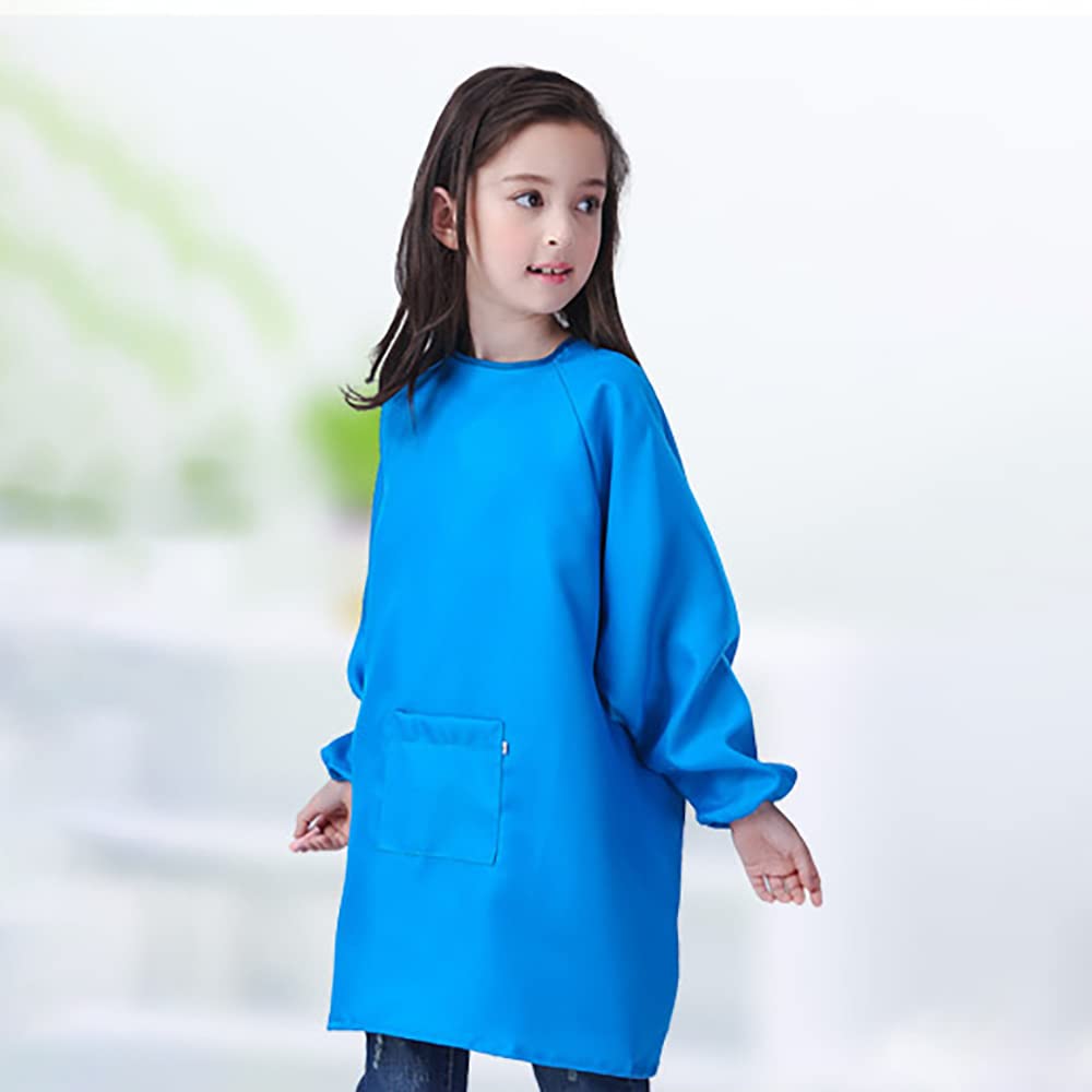 Huahui Kids Art Smock Waterproof Child Artist Painting Apron for Girls and Boys School Art Class Age 8-12