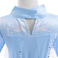 Sototoo Elsa Costume Long Sleeves Princess Dress Queen White Costume Cosplay Dress Up With Accessories Halloween (Sky Blue,2-3Ye