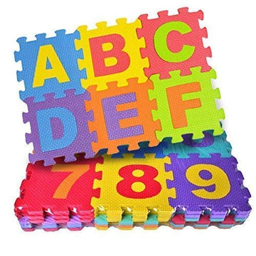 Fitness Mantra Alphabet And Number Mini Puzzle Mat For Kids Learning & Fun Purpose[Suitable For Above 2 Years Children][36 Pcs.]