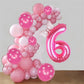 Kwuz 40 Inch Pink Number 6 Balloon with Mini Bow Balloon for Girls 6th Birthday Decorations, Pink Princess Western Cowgirl Theme