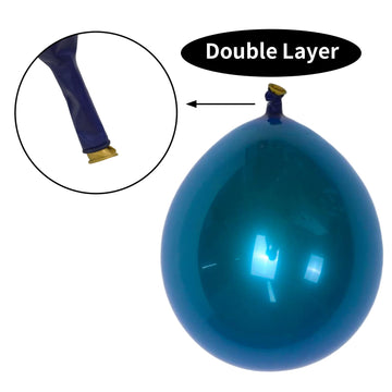 Chrome Blue Balloons 12 Inch, Double-Layered Metallic Light Blue Balloons, Shiny Thick Chrome Metallic Light Blue Latex Helium Balloons For Birthday Wedding Graduation Party Decoration Supplies