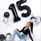 40 Inch Number 8 Balloon, Giant Black 8 18 28 80 Birthday Balloons For Men Boys, 8Th Birthday Decorations Party Supplies, Weddin