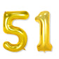 Flyloons 51 number Golden Foil Balloon 16 inch Size Birthday Decoration Items Pack of 2 | 51st Year Balloons | Fifty One