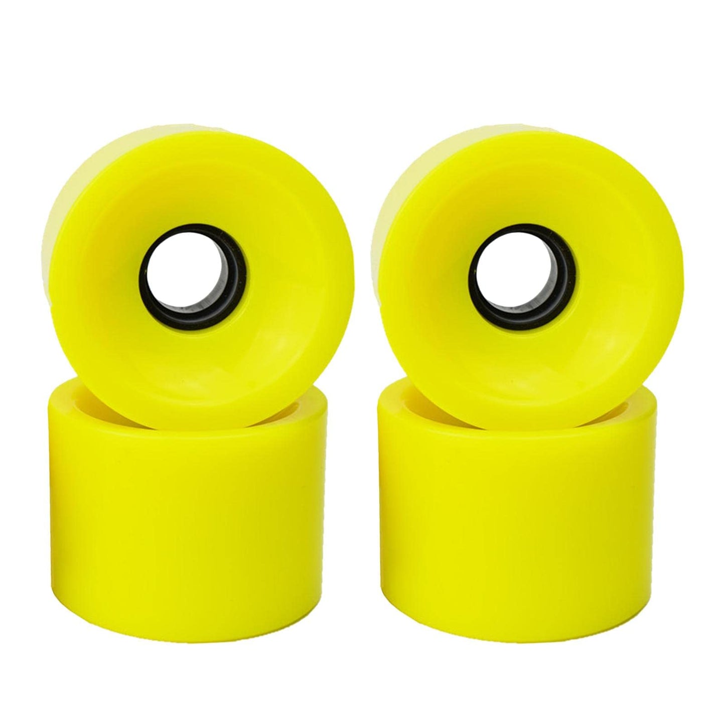 UJEAVETTE 4Pcs Skateboard Wheels Set Replacement PU Roller 78A Longboard Parts Yellow
