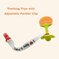 Baby Teething Toys - Natural Organic Freezer Safe Teether Set With Pacifier Clip For 3 To 12 Months Babies, Soft Silicone Fruit