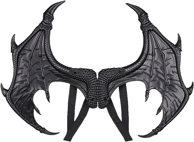 Kids Dinosaur Costume Dress Up Wings Dragon Tail Mask Set Halloween for Children Boys Girls as Dino Birthday Party Favors Gifts (black)