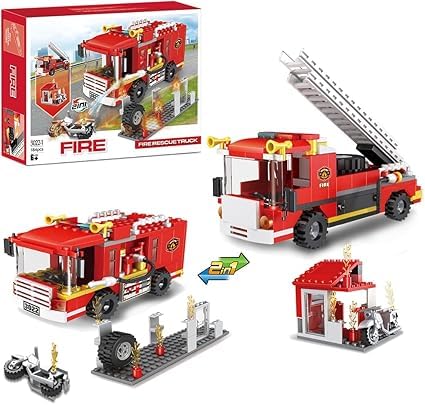 Crazy Buy Boys Cityfire Truck Fire Station Fire Engine Set Vehicles Juniors Present Blocks Building Blocks Xmas Gifts Constructi