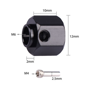 Aimrock Aluminum 12Mm Hex Wheel Hubs 10Mm Offset Spacers Adapters For 1/10 Trx4 Trx6 Rc Crawler Truck (Black, 10Mm)