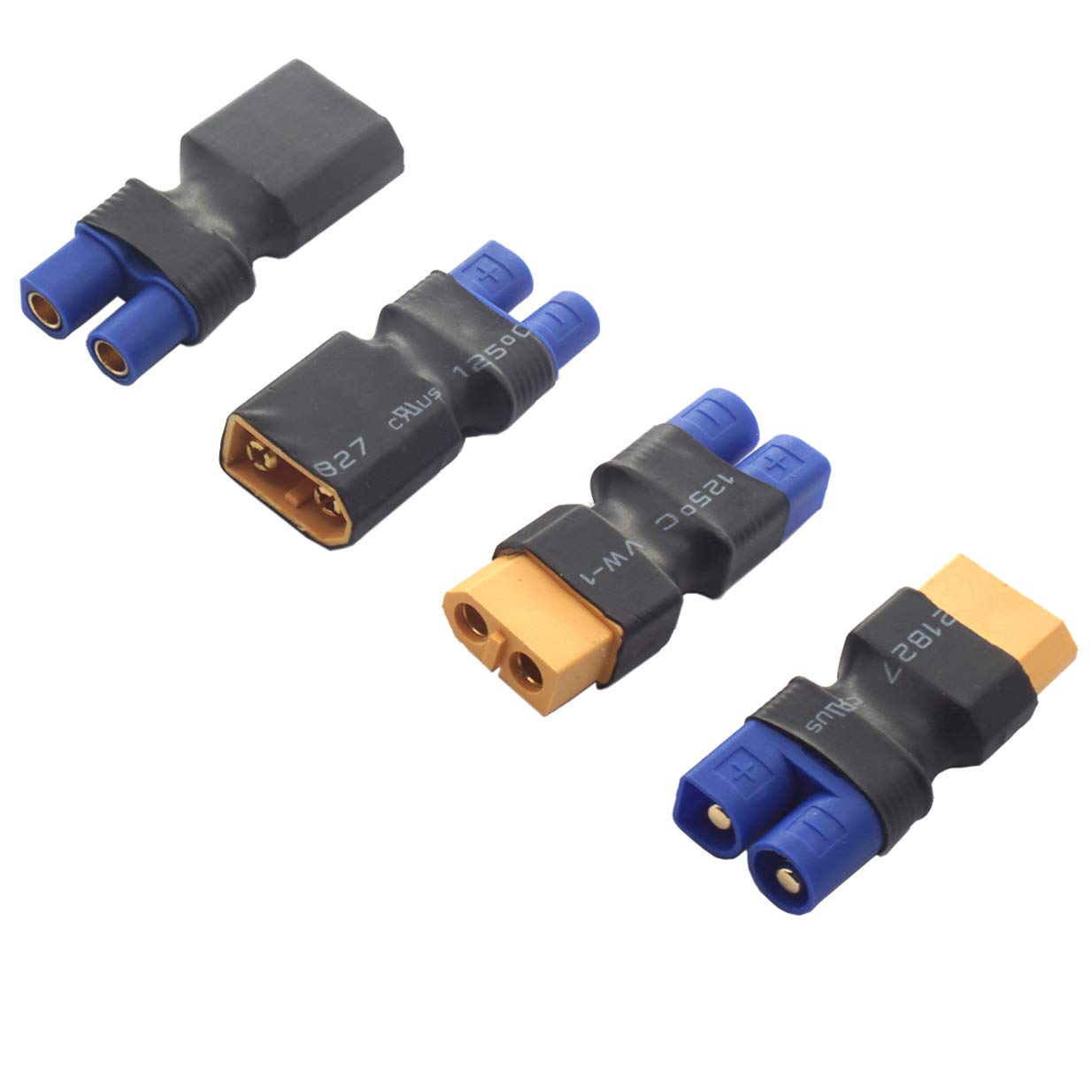 2Pair ShareGoo RC XT60 to EC3 Plug Female Male Adapter Connector for R ...