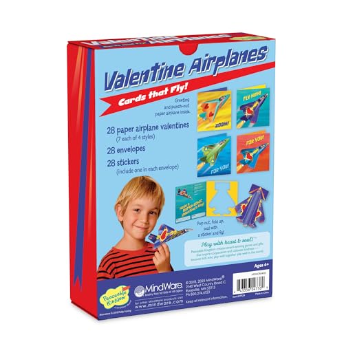 Peaceable Kingdom Card Paper Plane Super Valentines - Medium Multicolor, Paper, Model VPS24