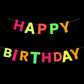 UV Neon Happy Birthday Banner Glow in the Dark Glow Party Supplies Decorations Glow in the Dark Blacklight Reactive Fluorescent