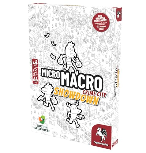 Pegasus Spiele Micro Macro Crime City: Showdown Board Game - Multicoloured, Model 59064E, Paper Material, Engaging Detective Gameplay