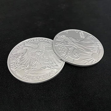 blue-ther Jumbo Walking Liberty Half Dollar (7.3cm) Magic Tricks Coin Appearing Magic for Magicians Close up Street Illusions Pr